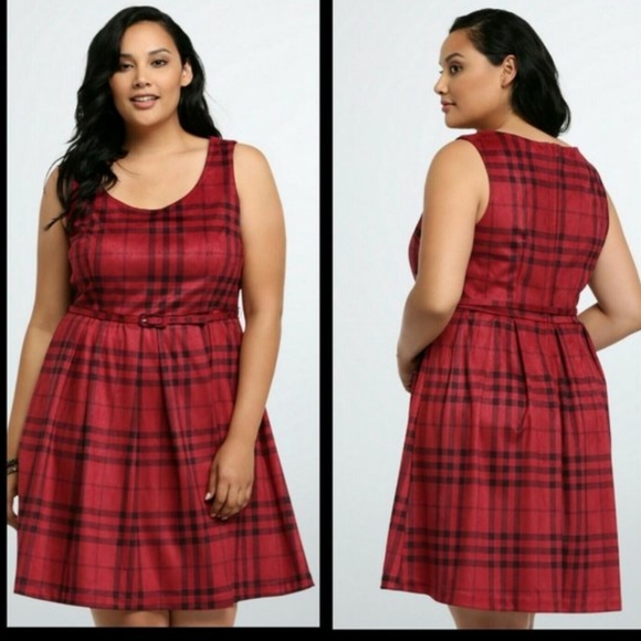 torrid Dresses & Skirts - EUC RED PLAID DRESS 4X